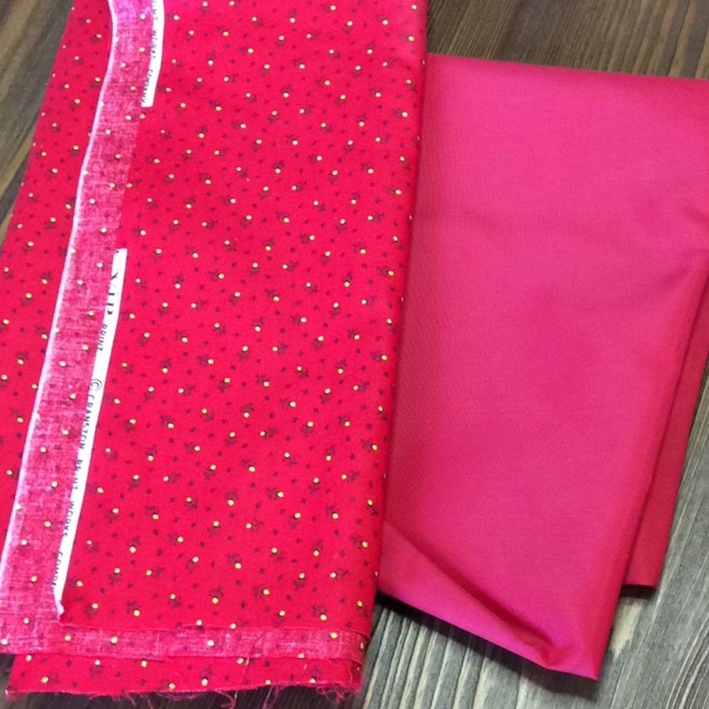 FINAL SALE PRICE Red Solid & Print Fabric
